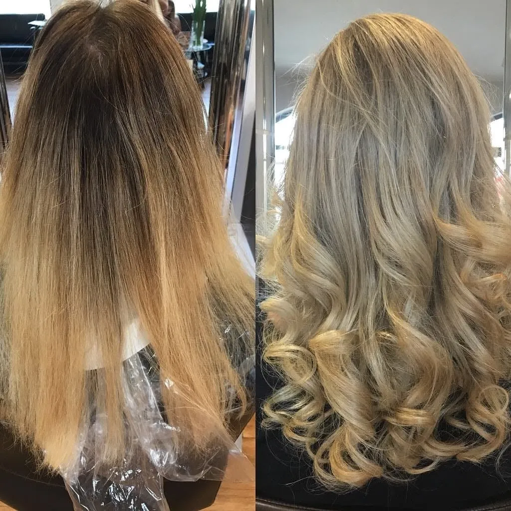 Aschblond Airtouch vs. Balayage für den Sommer - Vorher-Nachher im Salon Selene
